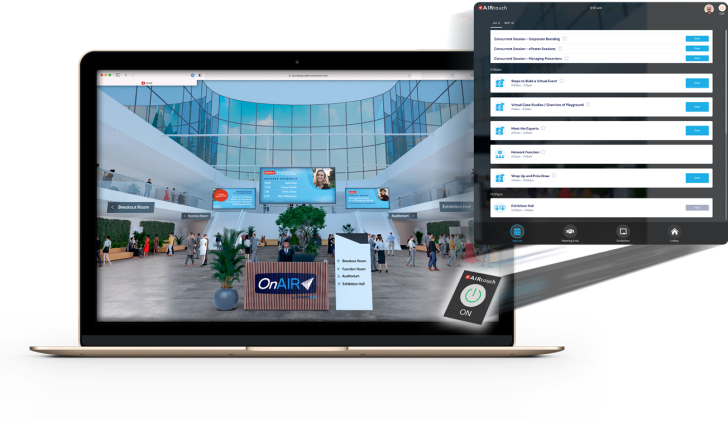 EventsAir OnAIR 3D Mode Lobby Desktop