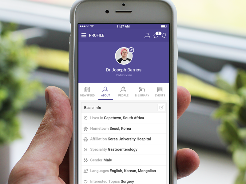 Image result for app profile page design
