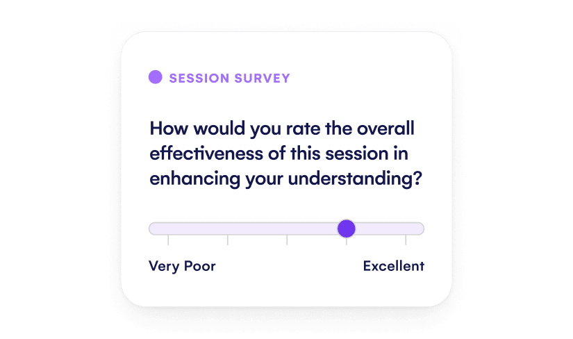Capture real time feedback with integrated surveys