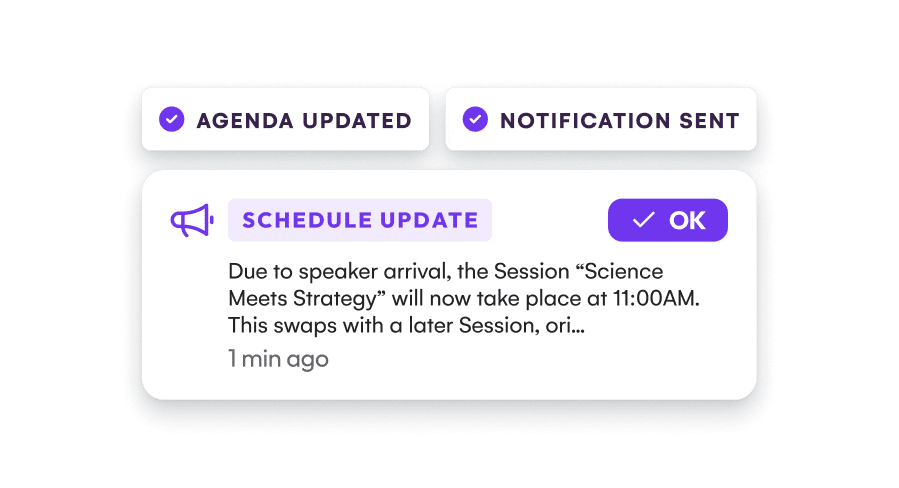 Easily set up new notifcations and alerts for attendees